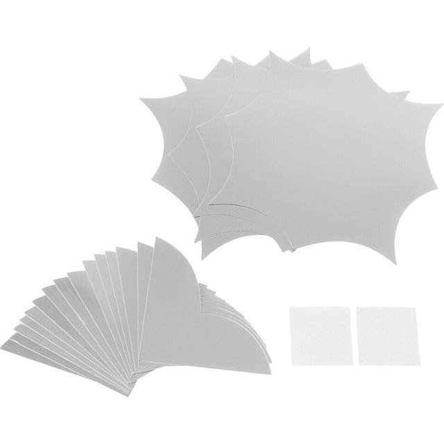 (Silver) 3D Acrylic Mirror Effect Tile Wall Sticker Room Decor Stick On Art Home Bathroom