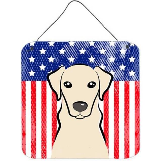 American Flag & Yellow Labrador Wall or Door Hanging Prints