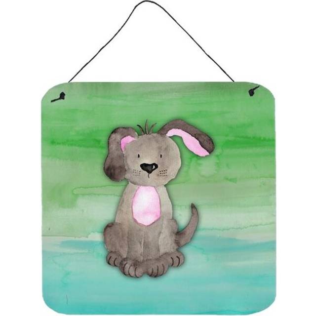 Dog Teal & Green Watercolor Wall or Door Hanging Prints