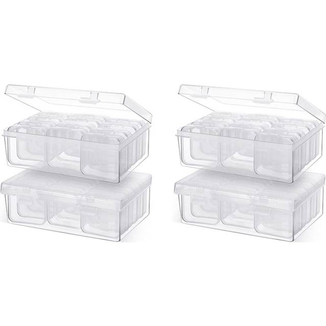 48 Pcs Small Bead Organizer Bead Case Storage Organizer Diamond Art Containers Accessory Storage with 2 Pcs Hinged Lid