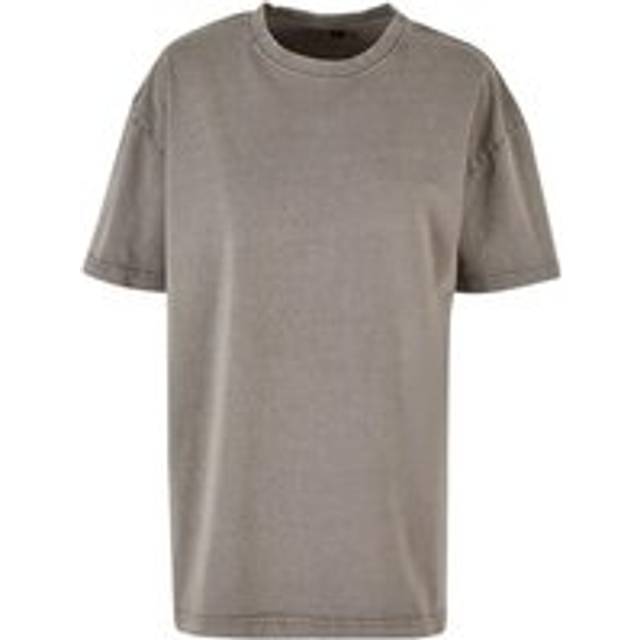 (M, Asphalt) Build Your Brand Womens/Ladies Acid Wash Oversized T-Shirt