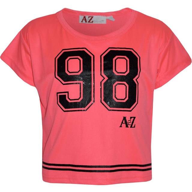 (13 Years, Neon Pink) Girls 98 Print Stylish Fashion T Shirt Crop Top