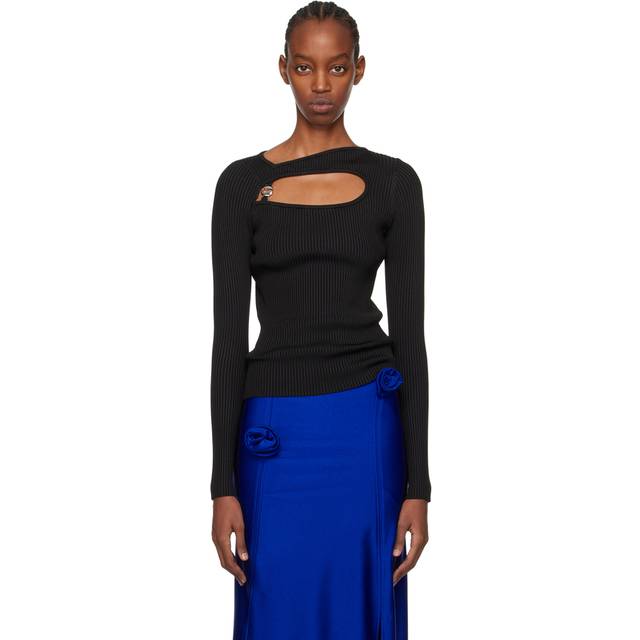 Coperni, Long Sleeve Tops, female, Black, L, Cutout top