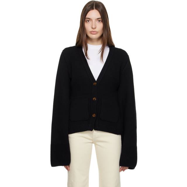 Scarlet Cashmere Cropped Cardigan - BLACK - XX-Small