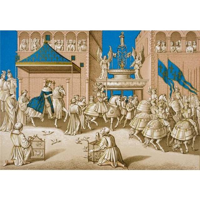 Entry of Charles Vii Into Paris Copy of A Miniature From Monstrelets Chronicles Poster Print, 17 x 12
