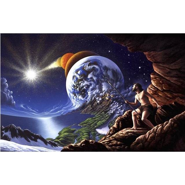 A Fanciful Depiction of The Big Bang Theory with The Creation of The Earth All The Way To The Emergence of Man Poster Print, 17 x 11