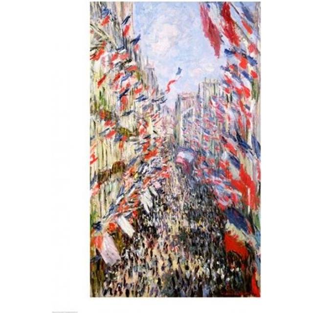 The Rue Montorgueil Paris Celebration of June 30 1878 Poster Print by Claude Monet - 18 x 24 in.
