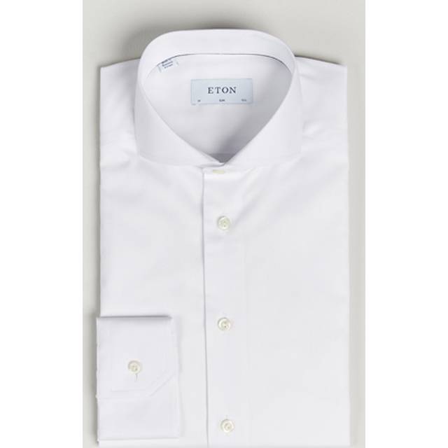 Eton Slim Fit Twill Cut Away Shirt White