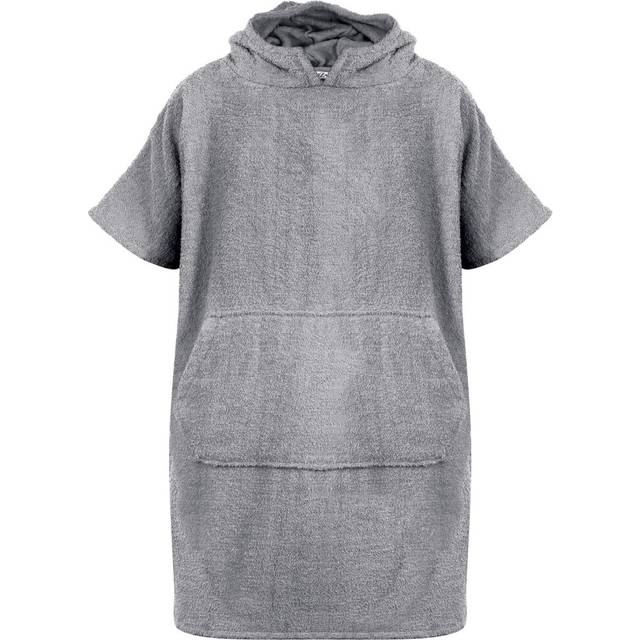 (2-5 Years, 128 Steel Grey) Unisex Terry Towel Poncho Bathrobe Dressing Gown