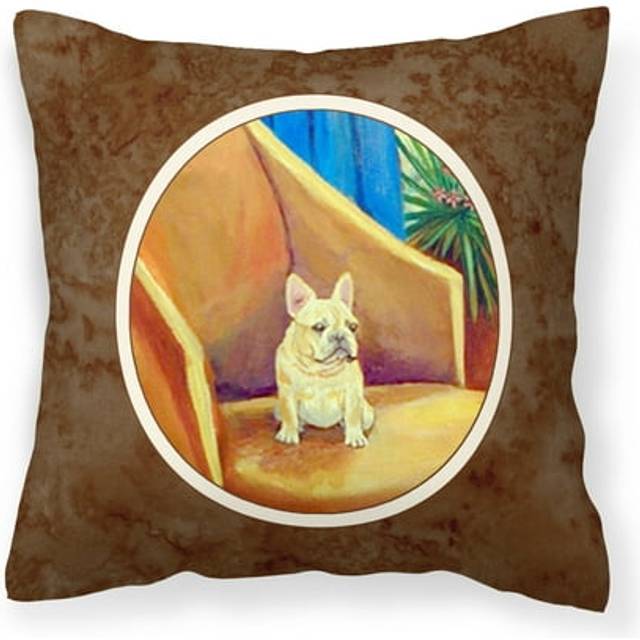 """""Caroline's Treasures French Bulldog Couch Sitting Fabric Decorative Pillow 7189PW1414  14Hx14W  Multicolor"""""