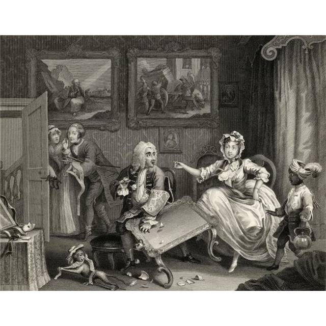 The Harlots Progress Quarrels with Her Jew Protector From the Original Picture by Hogarth From the Works of Hogarth Publ Poster Print, 32 x 24