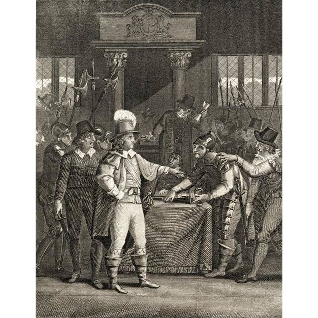 Cromwell Dissolving The Long Parliament Printed in London for Thomas Kelly 17 Paternoster Row Poster Print, Large - 26 x 34