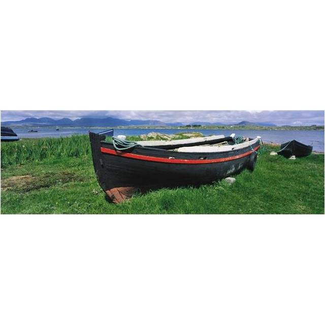 Roundstone Connemara Co Galway Ireland - Currach On The Shore Poster Print by The Irish Image Collection, 44 x 14 - Large