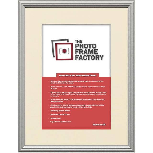 (Silver Frame Ivory Mount, 20x20CM Pic (25x25CM Frame)) Silver Antique Traditional Style Photo Frames Picture Frames Poster Frame With Multicolored Mo