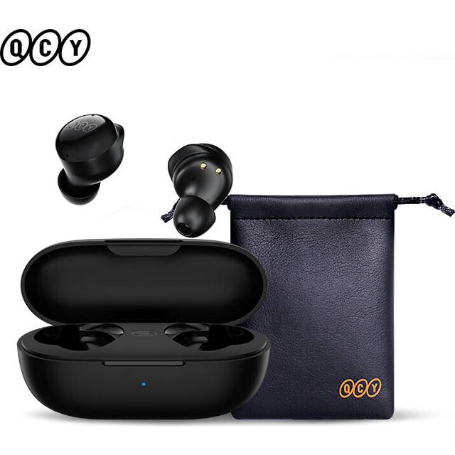 (a-T17 Black with Pouch) QCY T17 TWS Earphone Wireless Bluetooth 5.1 Headphones Clear Call & ENC Noise Reduction Earbuds Mini Stereo HIFI Touch Headse