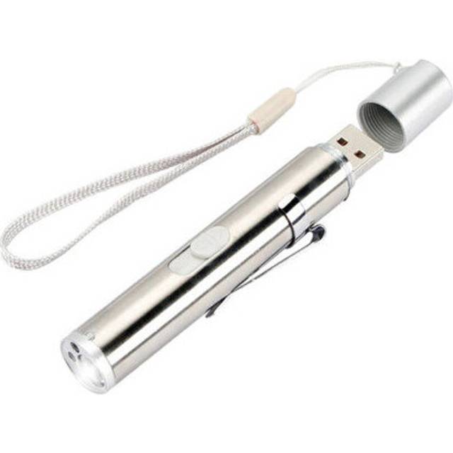 (Package A) 3-in-1 Multi-function LED Flashlight USB Rechargeable Mini Portable UV Torch Laser Light