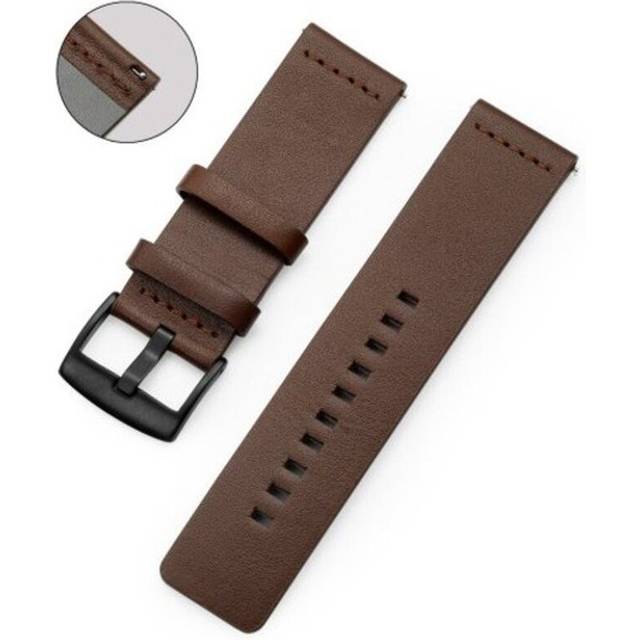 Genuine Leather Watch Band Wrist Strap For Garmin Vivoactive 3 / Vivomove Hr Brown Watch Bands