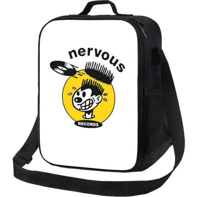 Kids Lunch Bag Nervous Records Logo - Hip Hop House Music Label Insulated Tote Box for Girls Boys Back to School