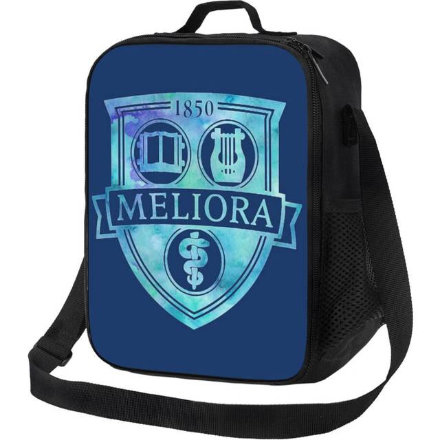 Kids Lunch Bag Meliora University Of Rochester Watercolor Logo Design In Blue Insulated Tote Box for Girls Boys Back to School