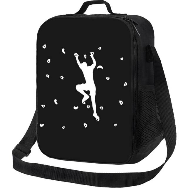 Kids Lunch Bag Mann Climbing Or Bouldering On Climbing Wall Insulated Tote Box for Girls Boys Back to School
