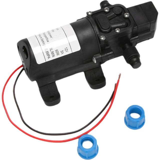 Black DC 12V 60W high-pressure mini membrane water pump automatic shutdown 5L / min