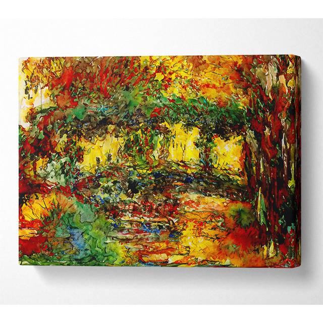 Claude Monet the Road Bridge at Argenteuil - Wrapped Canvas Art Prints - Multicolour (101.6cm H x 142.2cm W)