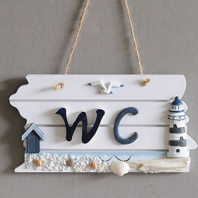 SHEIN 1pc Wooden Wall Sign For Toilet, Nautical Wc Plaque, Home Decor,Home Decor ,Room Decor,Wall Decor Gifts Birthday Graduation
