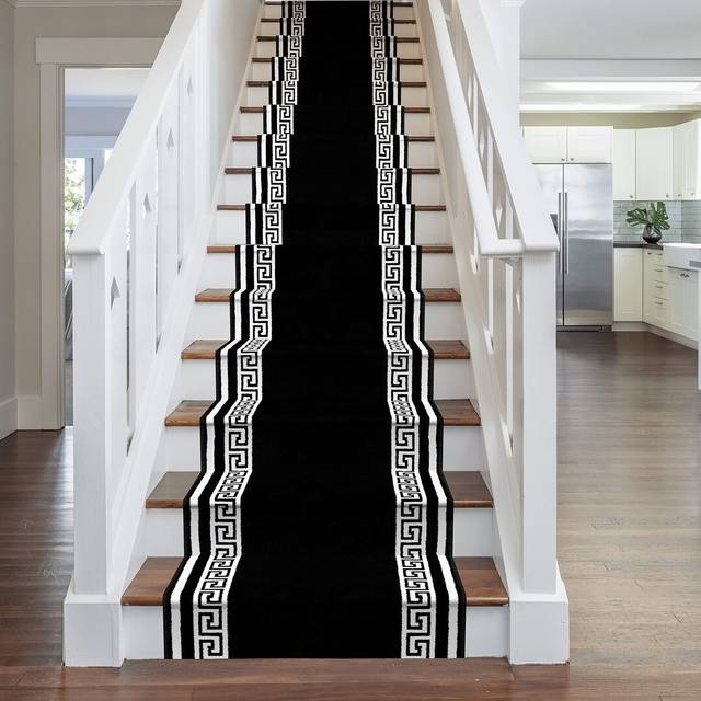 Rosalind Wheeler Almon Tufted Black Stair Runner Black Runner 600cm x 80cm