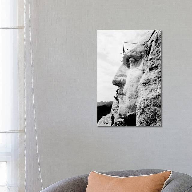 Construction of George Washington&#39;s Face on Mount Rushmore, 1932 by Stocktrek Images - Wrapped Canvas Photograph (66.04cm H X 45.72cm W)