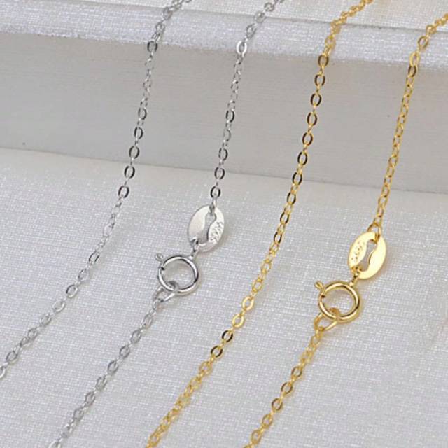Detta Halsband Är A Enkel , Snygg Och Elegant Av S925 Sterling silver , Inkluderar A Tryck Kors Kedja Och En O-formad Kedja Med A Längd Av Med En Förl
