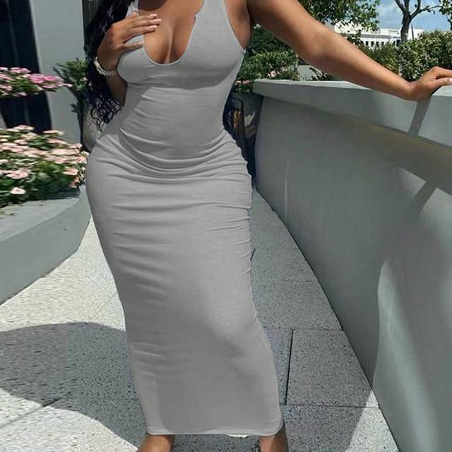 SHEIN Plus Size European And American Style Fashionable Street Casual Bodycon Dress
