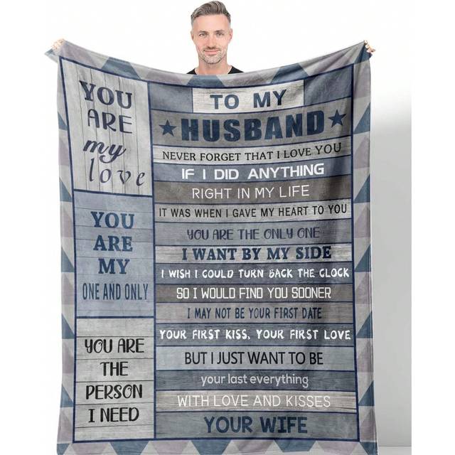 SHEIN 1pc For My  Husband Blanket,Husband Gifts Blanket, Gifts For Husband/Him Blanket , Anniversary Birthday Gifts For Husband, Husband Birthday Gifts From