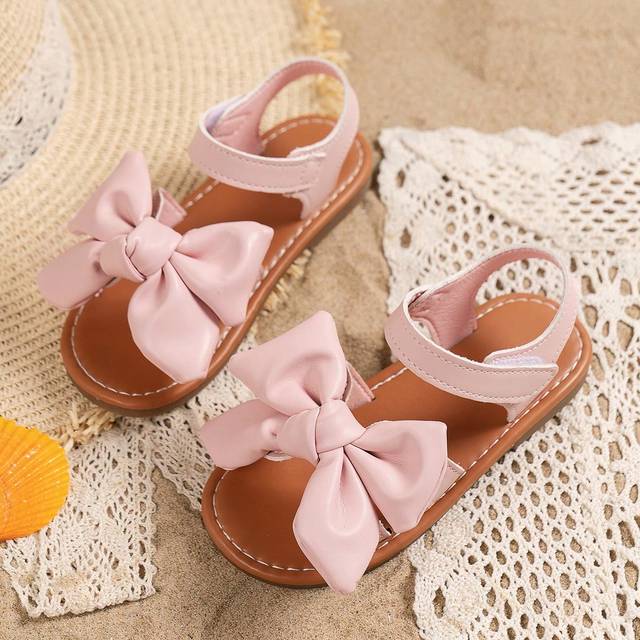Ett par Av Tjejer Princessa Knytrosett Sandaler , Sommar Casual Strand Skor - Rosa (EUR21,EUR22,EUR23,EUR24,EUR25,EUR26,EUR27,EUR28,EUR29,EUR30)