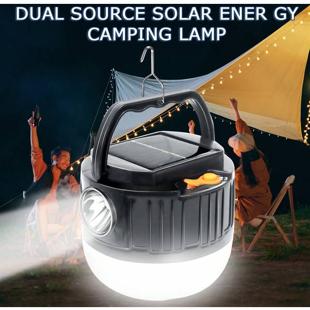 SHEIN 1pc Portable Rechargeable Solar Led Camping Light With Multiple Functions, Solar Lights Outdoor