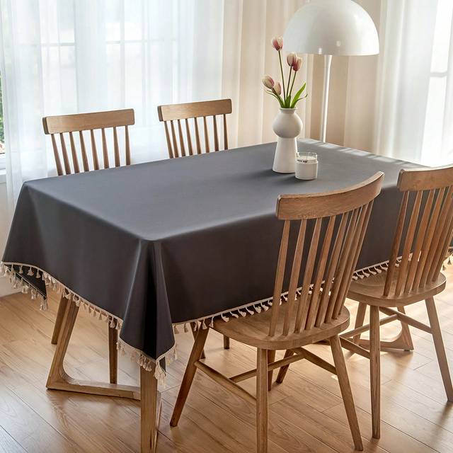 1 st. Vattentät Bordsduk , grå Enfärgad Möbelöverdrag Lämplig För Konferens Bord , Matsal Bord , Skrift Skrivbord , Enkel Och Modern Rektangel Picknic - Mörkgrå (40*40,40*150,100*135,135*135,135*180,135*200,135*220,40*90,135*240,135*260,135*300,135*280)