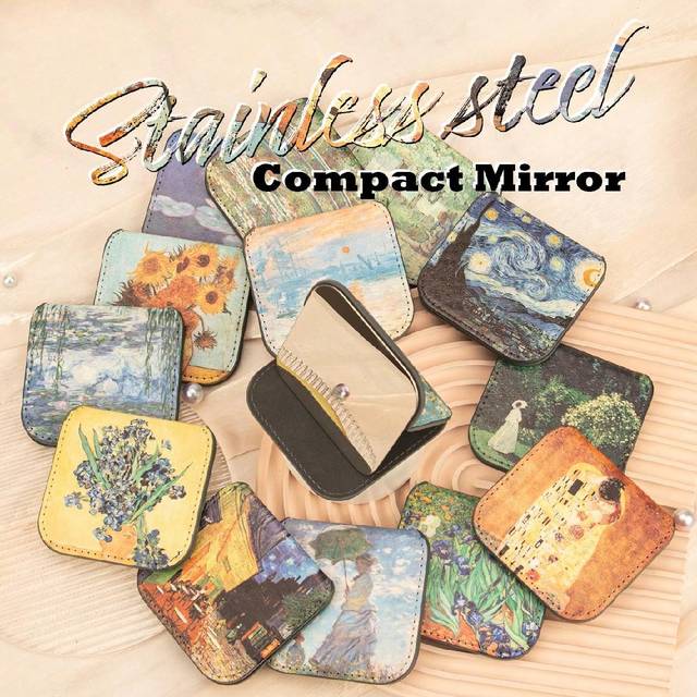 SHEIN 1PC Square Foldable Stainless Steel Makeup Mirror With 8K Clarity, Shatterproof, Ideal Gift For Mom, Aunt, Grandmother, Daughter, Niece, Sister, Bride