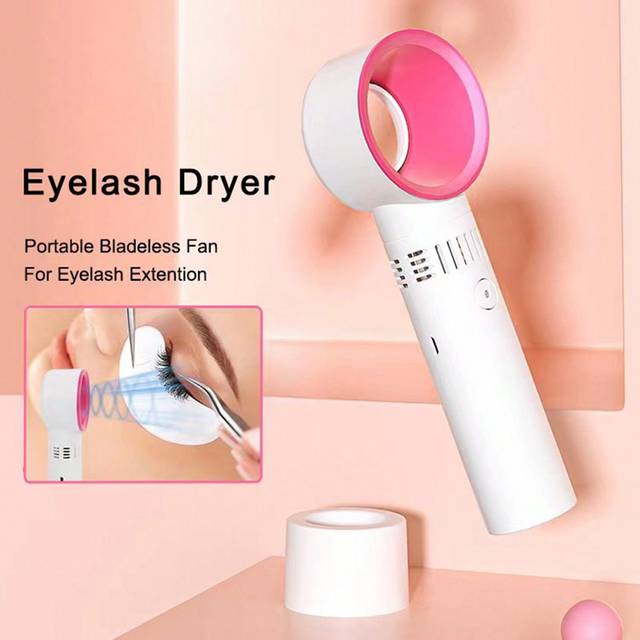 SHEIN 1Pc Handheld Rechargeable Usb Eyelash Extension Blower & Mini Fan, False Eyelash Drying Tool, Eyelash Extension Assisting Tool, No-Leaf Eyelash Blowin