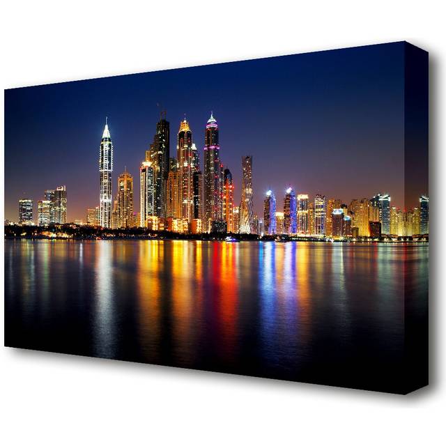 Colourful Reflections Dubai - Wrapped Canvas Photograph Print (35.6 cm H x 50.8 cm W)