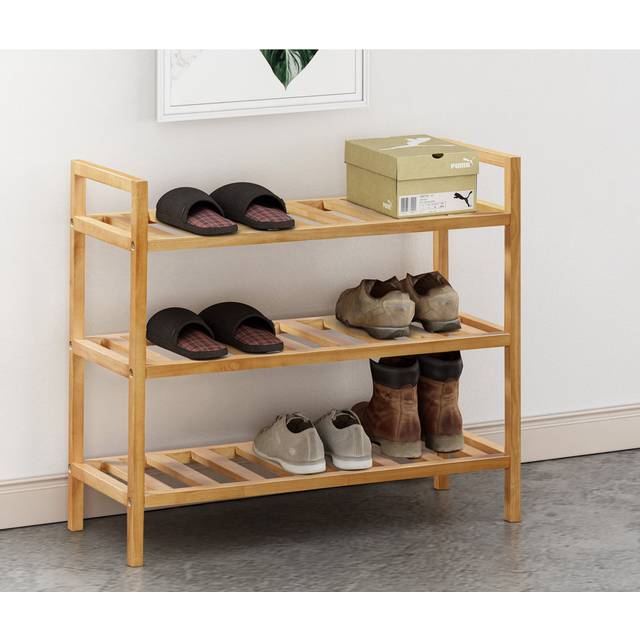 9 Pair Stackable Shoe Rack - Brown (9)