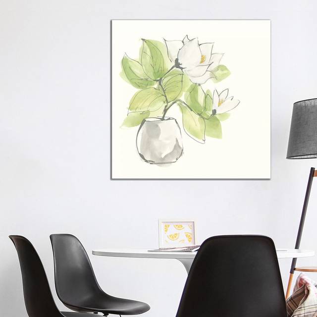 Plant Magnolia II by Chris Paschke - Wrapped Canvas Graphic Art (93.98cm H x 93.98cm W x 3.81cm D)