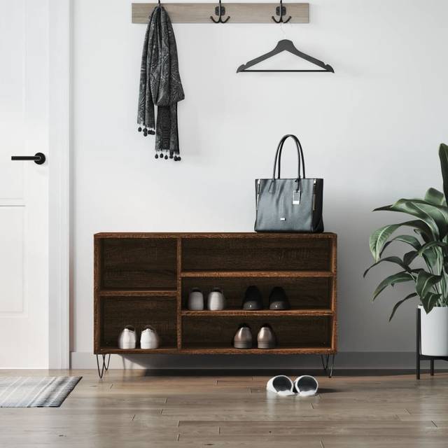 vidaXL Shoe Cabinet Brown Oak 102x36x60 cm Engineered Wood