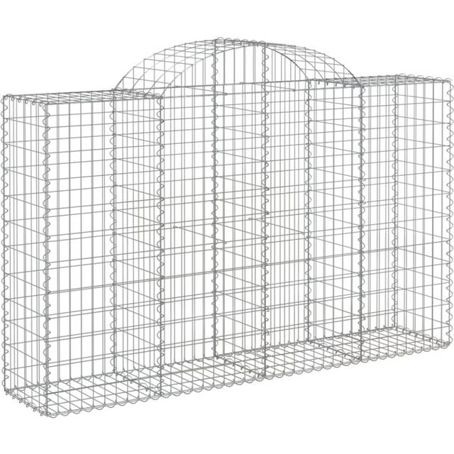 vidaXL Arched Gabion Basket 200x50x120/140 cm Galvanised Iron - Silver