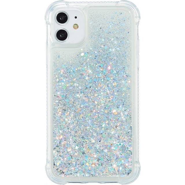 iPhone 12 / 12 Pro Skal med Glitter - Transparent / Silver