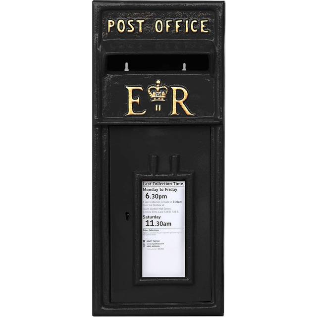 Middletown Cast Iron Wall Mounted Letter Box - Black