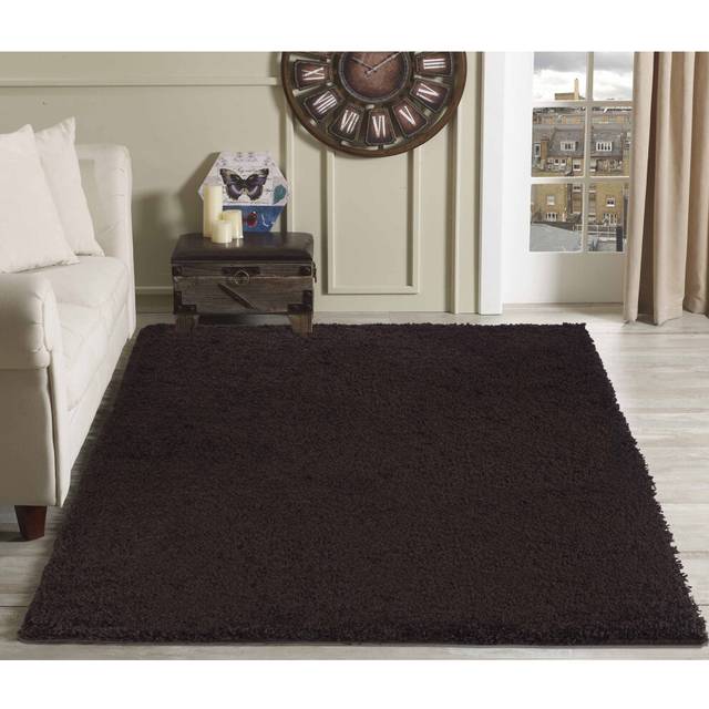 Modern Elegant Soft Shaggy Rug for Living Rooms - Stylish Area Rugs - Brown - 60cm x 220cm