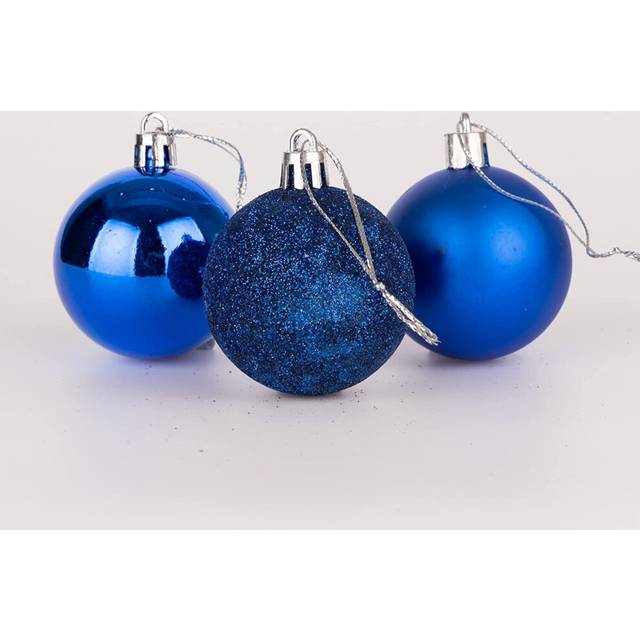(18Pcs, Blue) 60mm Christmas Baubles Shatterproof,Tree Decorations