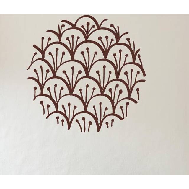 Layard Flower Pattern Within Circle Wall Sticker - Violet (57cm H X 57cm W)