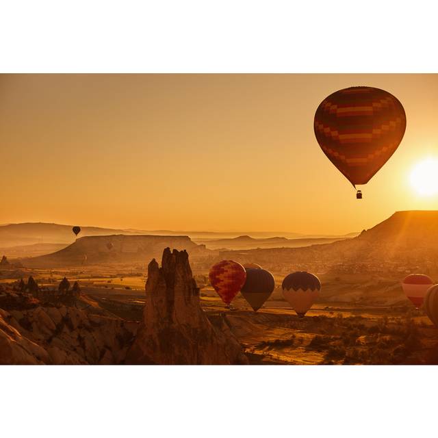 Hot Air Balloons by Millionsjoker - Wrapped Canvas Art Prints - Orange (20cm H x 30cm W)