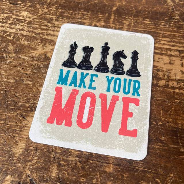 Chess Make Your Move Tin Sign Metal Sign Plaque (20cm H x 15cm W)