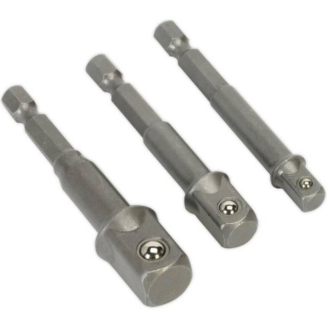 "3 PACK - 1/4"" Hex Chuck to Socket Adapter Converters - Power Drill Square Drive"